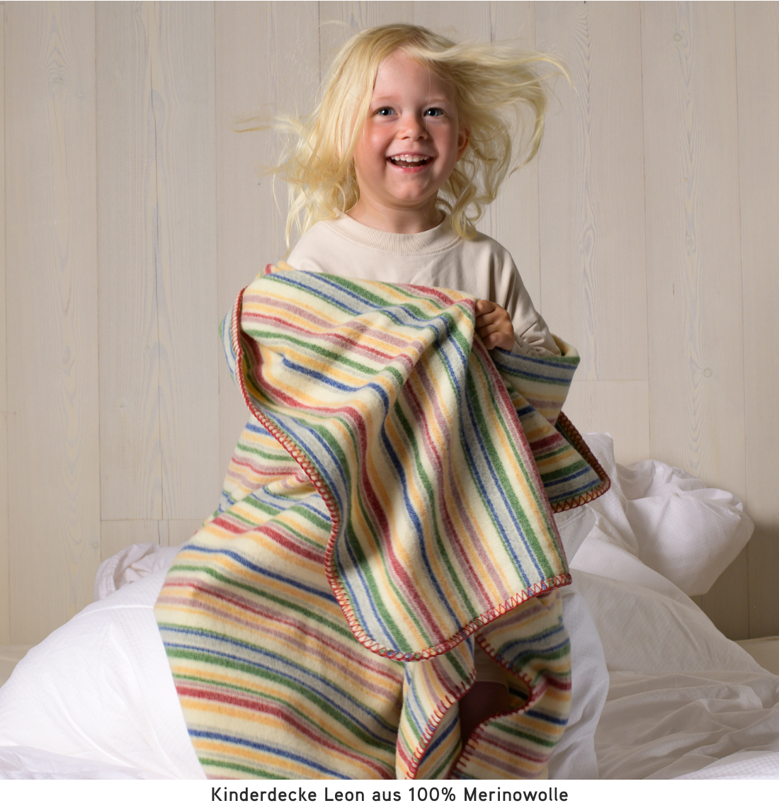 Kinderdecke Leon aus Merinowolle