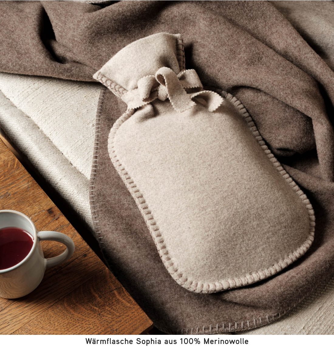 Wärmflasche Sophia aus Merinowolle