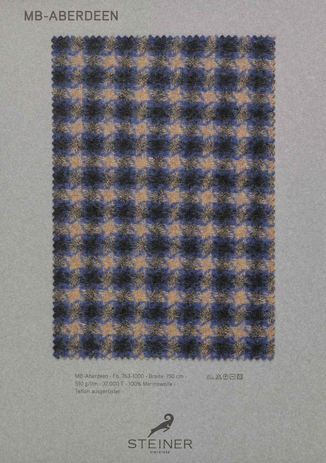 Musterkarte des Bezugsstoffs Aberdeen mit Karomuster in Rot und Schwarz